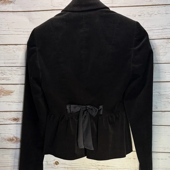 ANTONIO MELANI Jacket Blazer Classic Black Soft Corduroy Velvet Vintage Y2K - Picture 6 of 9